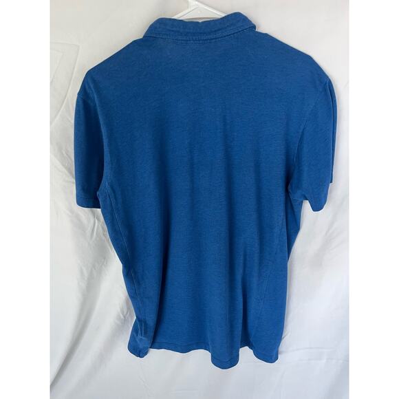 The North Face Men's polo short sleeve pocket cotton blend, blue, size Large - Picture 2 of 8